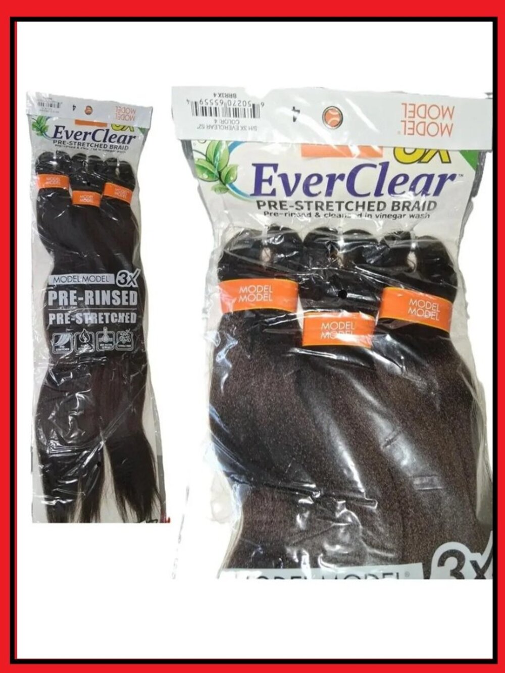 New 3X Everclear Pre Stretch Realistic Braiding Hair 54" Color 4 Nice